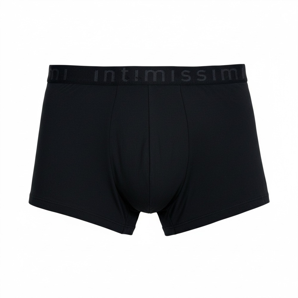 Intimissimi‎ Mens Supima Cotton Boxer Briefs Black Logo Waistband Trunks Size S